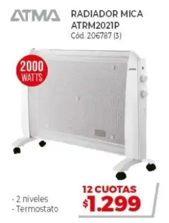 Naldo Lombardi Atma Radiador Mica ATRM 2021P 2000 Watts oferta
