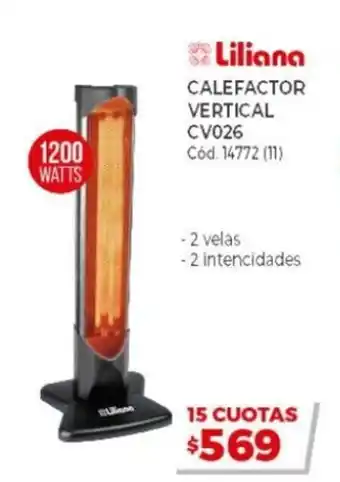 Naldo Lombardi Liliana Calefactor Vertical CV026 1200 Watts oferta