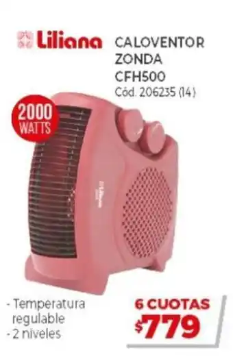 Naldo Lombardi Liliana Caloventor Zonda CFH500 2000 Watts oferta