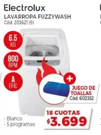 Naldo Lombardi Electrolux Lavarropa Fuzzywash 6.5kg oferta