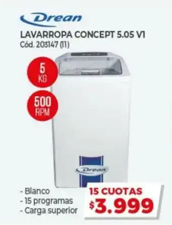 Naldo Lombardi Drean Lavarropa Concept 5.05 V1 5 kg oferta