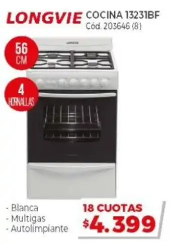 Naldo Lombardi Longvie Cocina 13231BF 56 cm oferta