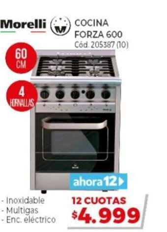Naldo Lombardi Morelli Cocina Forza 600 60cm oferta