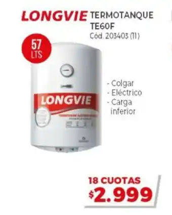 Naldo Lombardi Longvie Termotanque TE60F 57 Lts oferta