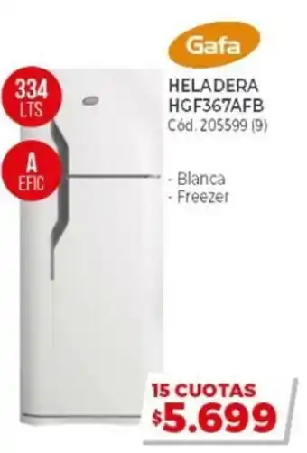 Naldo Lombardi Gafa Heladera HGF367AFB 334 Lts oferta
