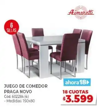 Naldo Lombardi Aimanetti Juego De Comedor Praga Novo 6 Sillas oferta
