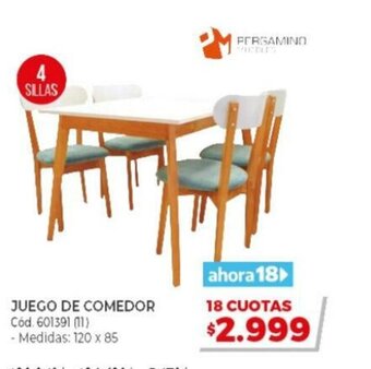Naldo Lombardi Juego De Comedor 4 Sillas oferta