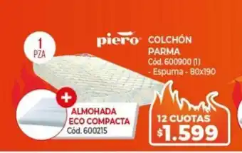 Naldo Lombardi piero Colchon Parma + Almonada Eco Compacta 1 PZA oferta