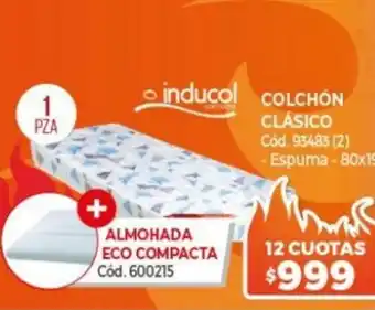 Naldo Lombardi inducal Colchon Clásico + Almonada ECO Compacta 1 PZA oferta