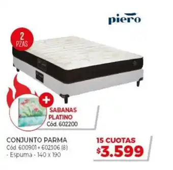 Naldo Lombardi piero Conjunto Parma + Sabanas Platino 2 Pzas oferta