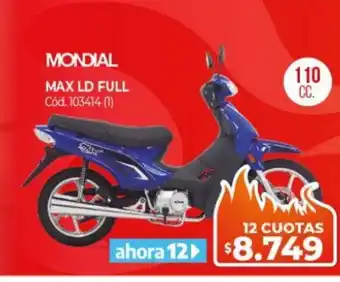 Naldo Lombardi Mondial Max LD Full 110cc oferta