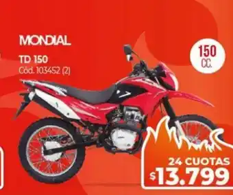 Naldo Lombardi Mondial TD 150 cc. oferta