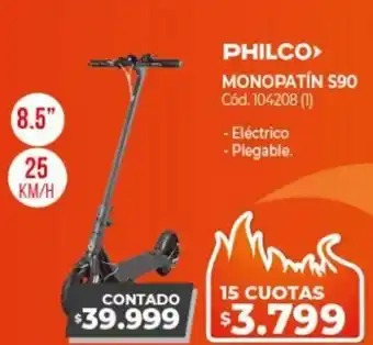 Naldo Lombardi Philco Monopatín 590 8.5 " 25 Km/H oferta