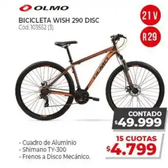 Naldo Lombardi Olmo Bicicleta Wish 290 Disc 21 V R29 oferta