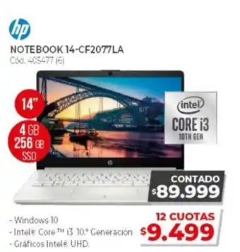 Naldo Lombardi Hp Notebook 14-CF2077LA 14" 4 GB intel Core i3 oferta
