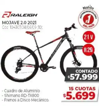 Naldo Lombardi Raleigh Mojave 2.0 2021 oferta