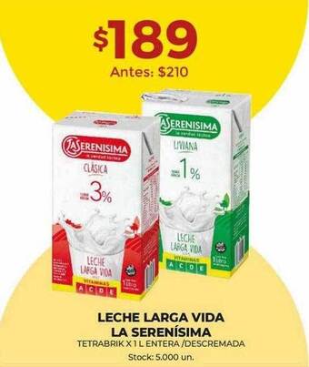 Super MAMI Leche larga vida la serenísima oferta
