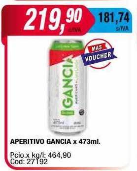 Maxiconsumo Aperitivo gancia oferta