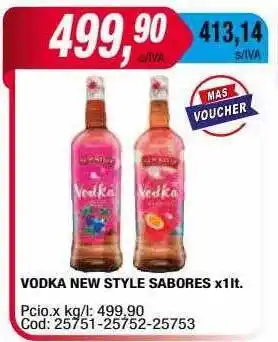 Maxiconsumo Vodka new style sabores oferta