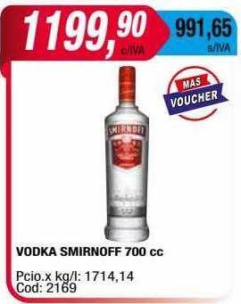Maxiconsumo Vodka smirnoff oferta