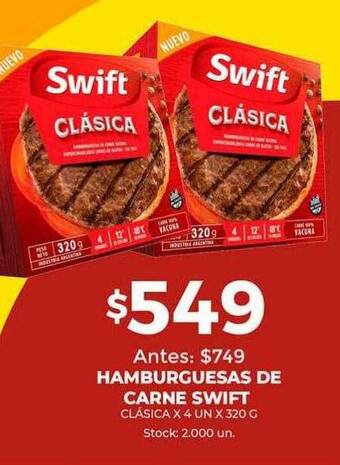 Super MAMI Hamburguesas de carne swift oferta