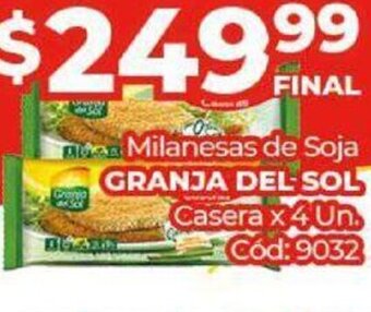 Diarco Milanesas de Soja Granja Del Sol oferta