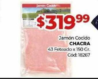 Diarco Jamón cocido chacra 43 feteado oferta