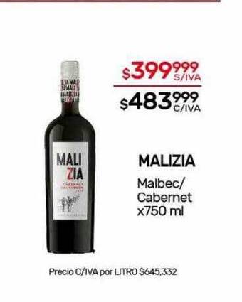Nini Mayorista Malizia malbec cabernet oferta