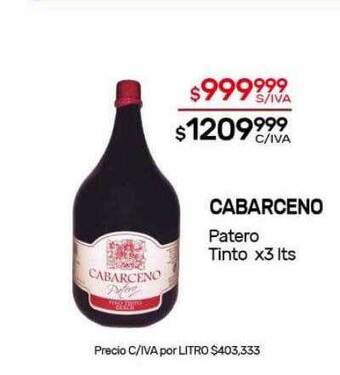 Nini Mayorista Cabarceno patero tinto oferta
