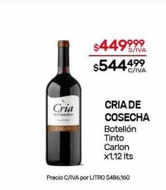 Nini Mayorista Cria de cosecha botellón tinto carlon oferta