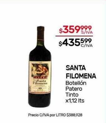Nini Mayorista Santa filomena botellón patero tinto oferta