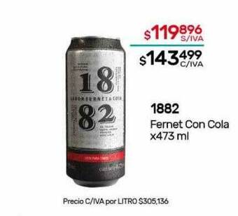 Nini Mayorista 1882 fernet con cola oferta