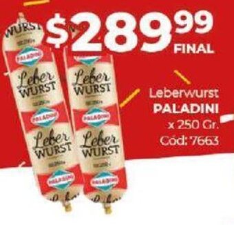 Diarco Leberwurst Paladini oferta