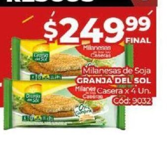 Diarco Milanesas de Soja Granja Del Sol oferta