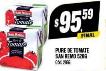 Supermercados Yaguar Pure de Tomate San Remo 520g oferta