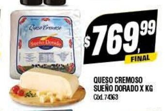 Supermercados Yaguar Queso Cremoso Sueño Dorado X KG oferta