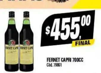 Supermercados Yaguar Fernet Capri 700cc oferta