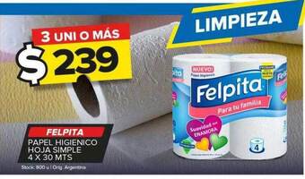 Carrefour Maxi Felpita papel higienico hoja simple oferta