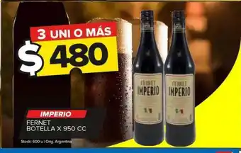 Carrefour Maxi Imperio fernet botella oferta