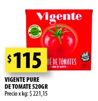 Punto Mayorista Vigente Pure De Tomate 520gr oferta