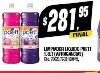 Supermercados Yaguar Limpiador Liquido Poett 1.8lt oferta