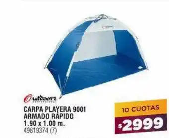 Carpa playera 9001 armado rapido 1.90 x 1.00 m outdoorz