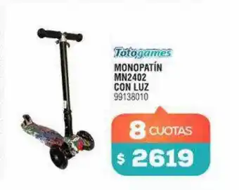 Totogames monopatín mn2402 con luz