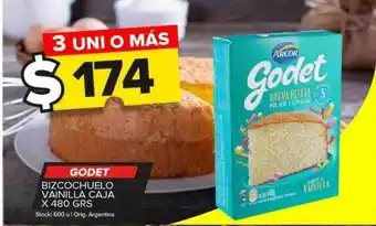 Godet bizcochuelo vainilla caja