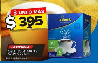 Carrefour Maxi La virginia cafe en saquitos caja oferta