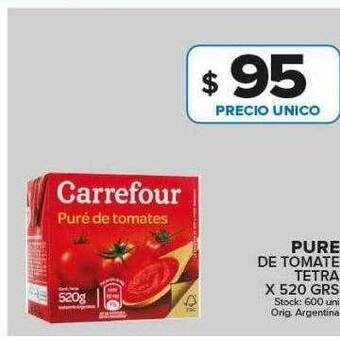 Carrefour Maxi Pure de tomate tetra oferta