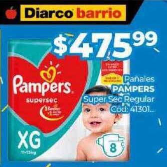 Diarco Pañales pampers super sec regular oferta