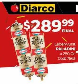 Diarco Leberwurst paladini oferta