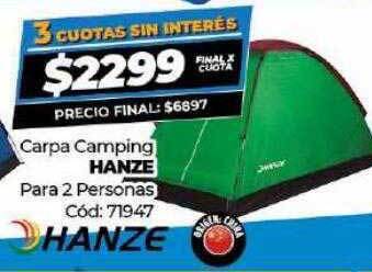 Diarco Carpa camping hanze para 2 personas oferta
