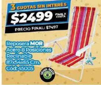 Diarco Reposera mor acero 8 posiciones reclinable oferta